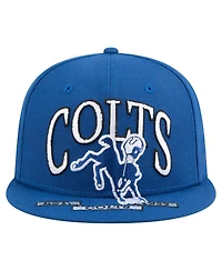 New Era Men's Royal Indianapolis Colts Throwback Oversized 59FIFTY Fitted Hat