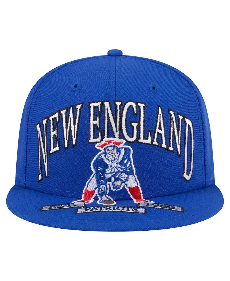 New Era Men's Royal New England Patriots Throwback Oversized 59FIFTY Fitted Hat