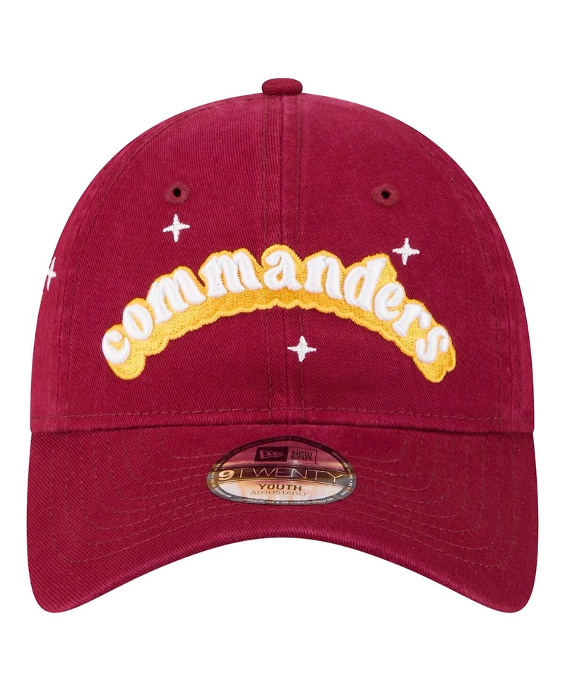 New Era Big Girls Burgundy Washington Commanders Cheer 9TWENTY Adjustable Hat
