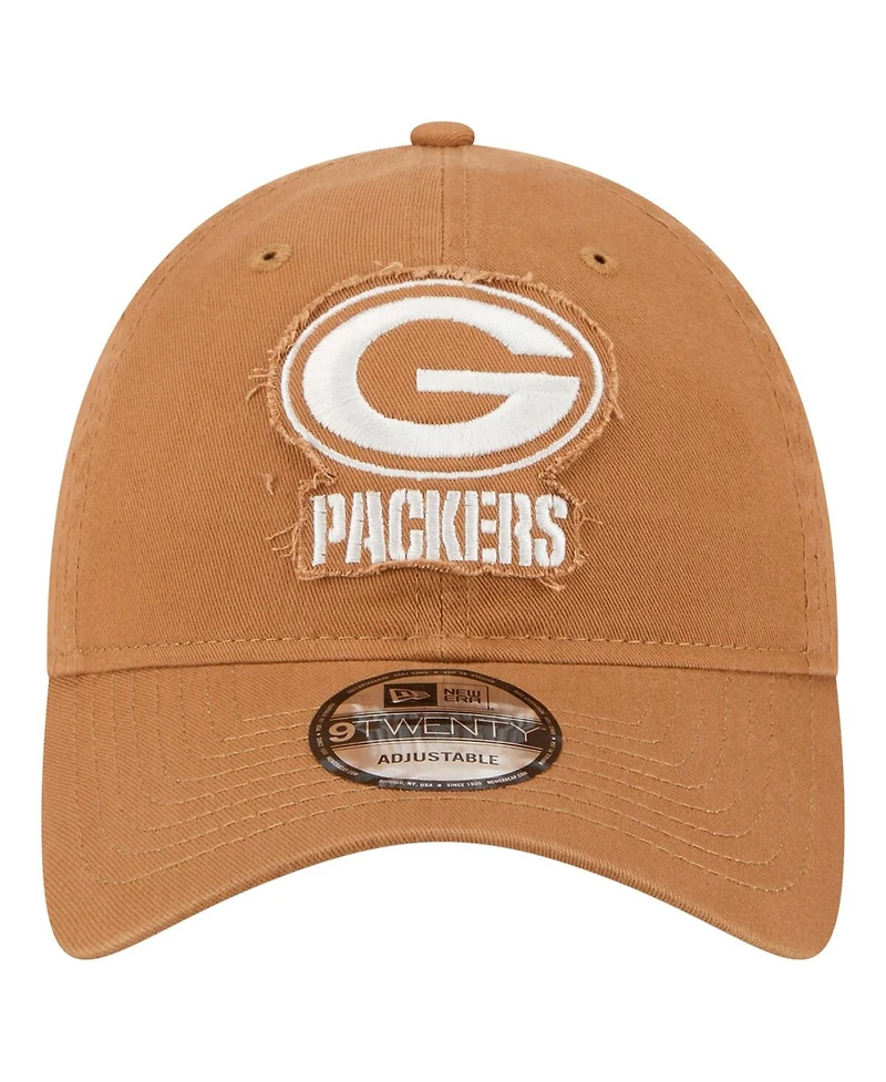 New Era Men's Brown Green Bay Packers Stamp 9TWENTY Adjustable Hat