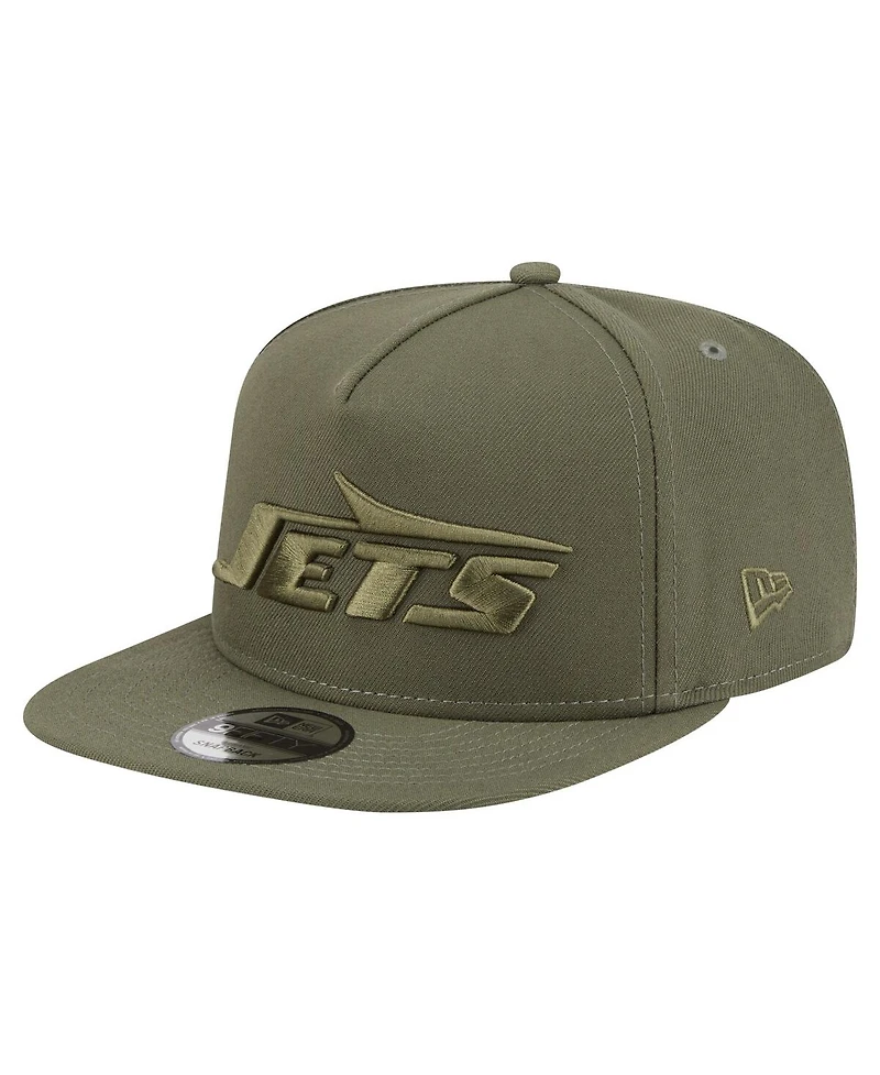 New Era Men's Olive New York Jets Color Pack A-Frame 9FIFTY Snapback Hat