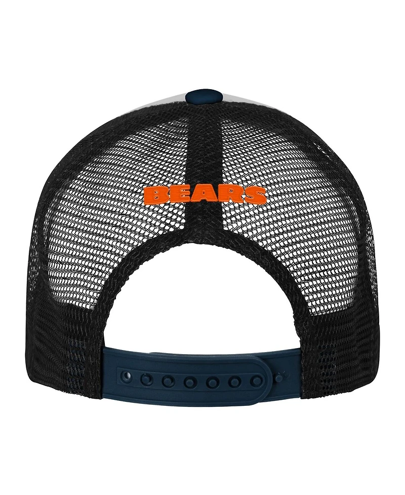 Outerstuff Big Boys and Girls White/Navy Chicago Bears Essentials Trucker Adjustable Hat