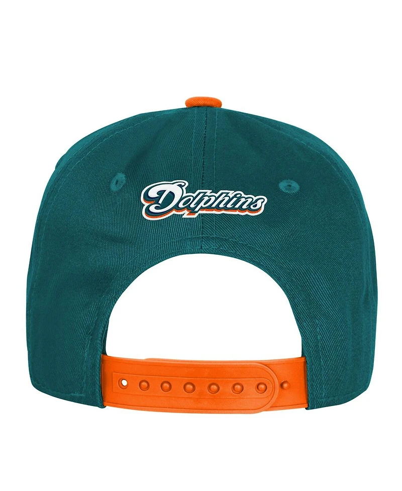 Outerstuff Big Boys and Girls Aqua Miami Dolphins True Retro Adjustable Hat