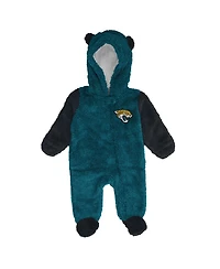 Outerstuff Baby Boys and Girls Teal Jacksonville Jaguars Stay Napping Fleece Bunting Full-Zip Sleeper