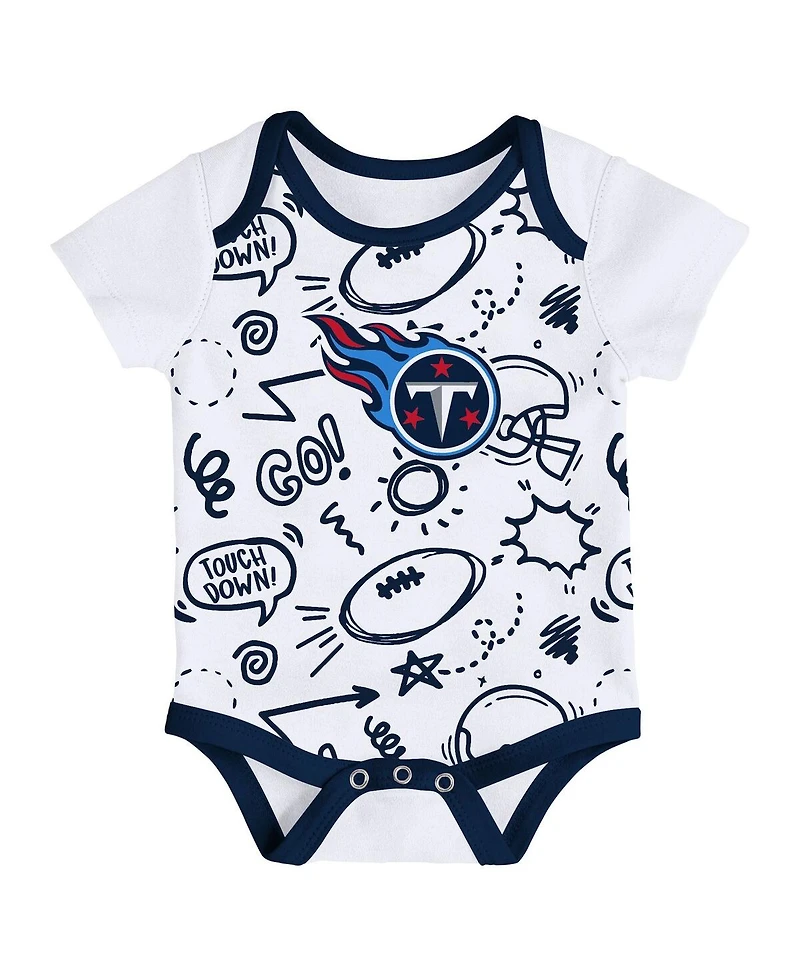 Outerstuff Baby Boys and Girls 3-Piece Tennessee Titans All Day Play Bodysuit Set