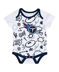 Outerstuff Baby Boys and Girls 3-Piece Tennessee Titans All Day Play Bodysuit Set