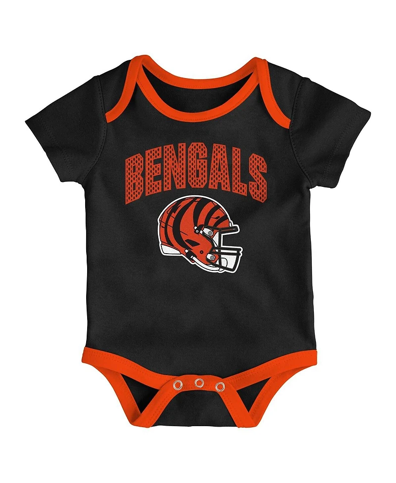Outerstuff Baby Boys and Girls 3-Piece Cincinnati Bengals All Day Play Bodysuit Set