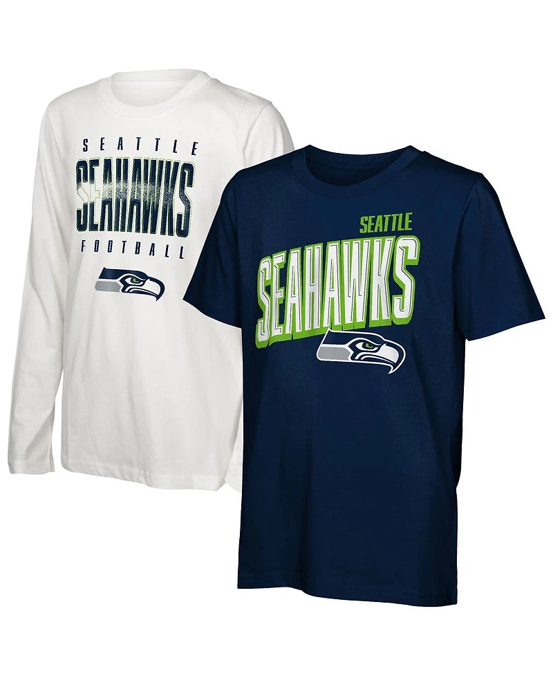 Outerstuff Big Boys and Girls Seattle Seahawks The Mix Combo T-Shirt Set