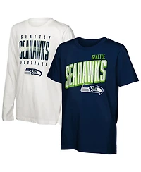 Outerstuff Big Boys and Girls Seattle Seahawks The Mix Combo T-Shirt Set