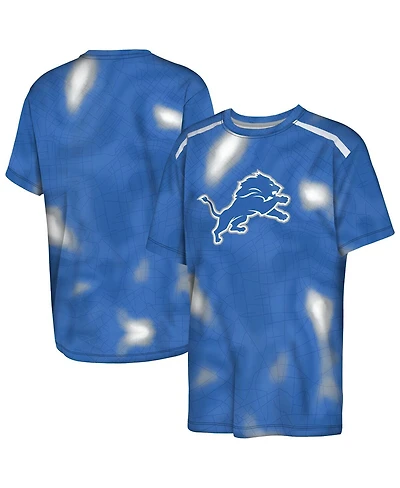 Outerstuff Big Boys and Girls Blue Detroit Lions End Zone Dri-Tek T-Shirt
