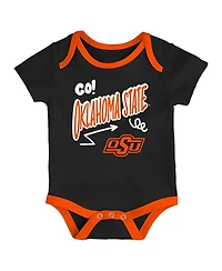 Outerstuff Baby Boys and Girls 3-Pack Oklahoma State Cowboys All Day Play Bodysuit Set