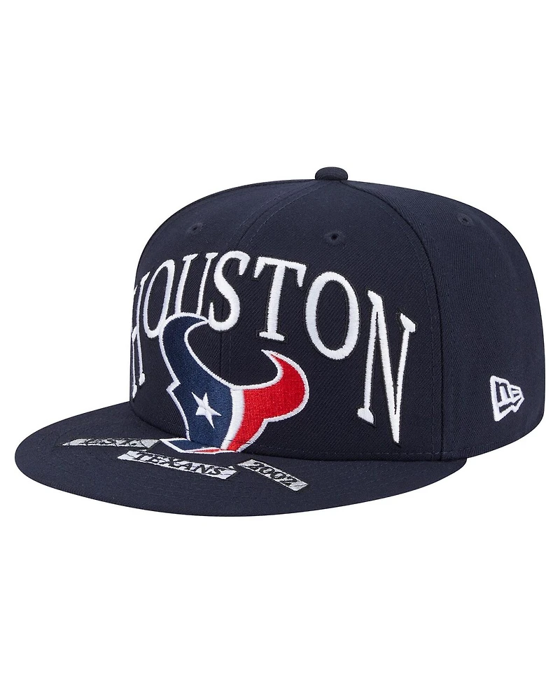 New Era Men's Navy Houston Texans Oversized 59FIFTY Fitted Hat