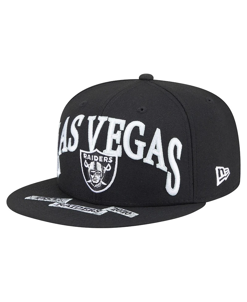 New Era Men's Black Las Vegas Raiders Oversized 59FIFTY Fitted Hat