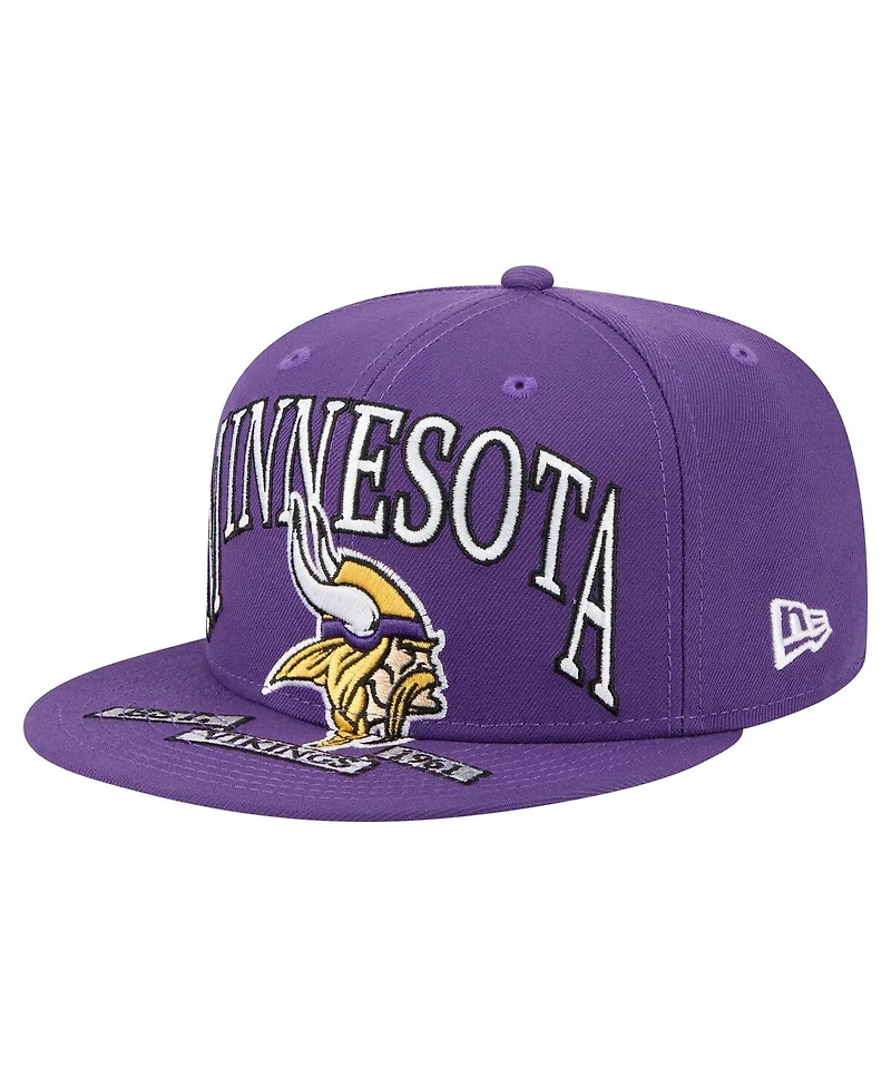 New Era Men's Purple Minnesota Vikings Oversized 59FIFTY Fitted Hat