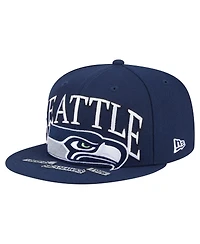 New Era Men's College Navy Seattle Seahawks Oversized 59FIFTY Fitted Hat