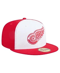 New Era Men's White/Red Detroit Red Wings Repeat Two-Tone 59FIFTY Fitted Hat