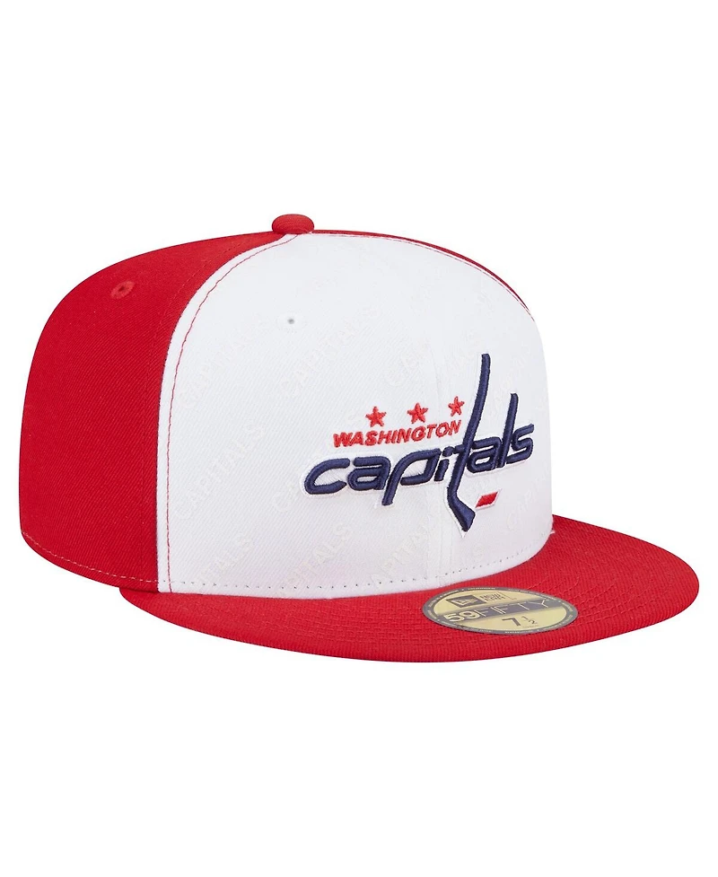 New Era Men's White/Red Washington Capitals Repeat Two-Tone 59FIFTY Fitted Hat