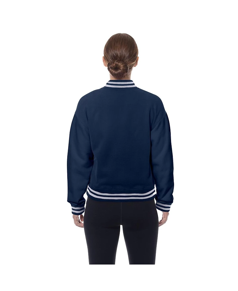New Era Women's Navy Dallas Cowboys Throwback Fleece Full-Snap Jacket