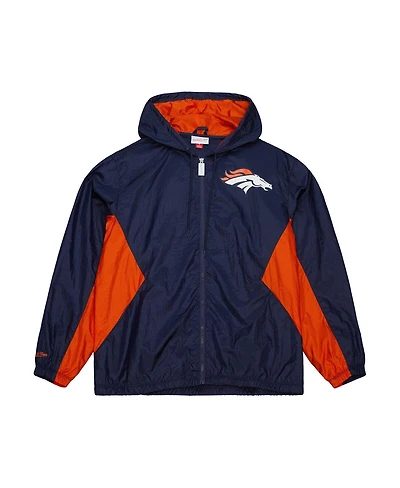Mitchell Ness Men's Navy Denver Broncos Playmaker Full-Zip Windbreaker Jacket