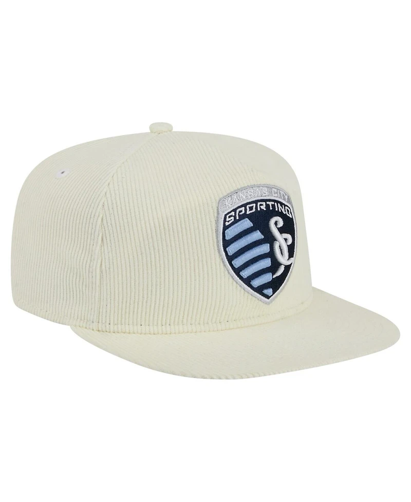 New Era Men's Cream Sporting Kansas City 2025 Kickoff Snapback Golfer Hat