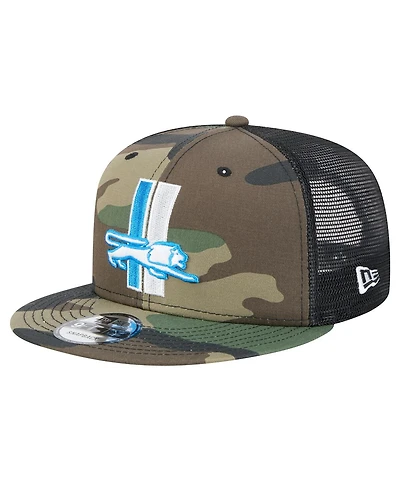 New Era Men's Camo Detroit Lions Alternate Logo Main Trucker 9FIFTY Snapback Hat