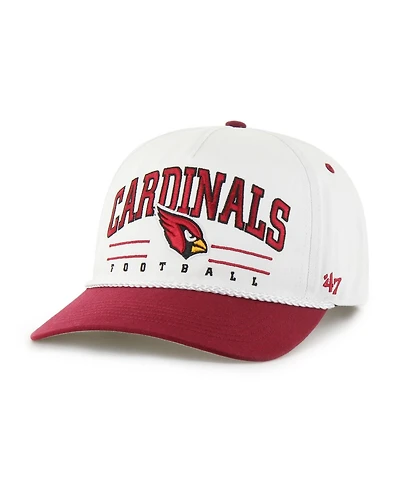 '47 Brand Men's White/Cardinal Arizona Cardinals Roscoe Two-Toned Hitch Adjustable Hat
