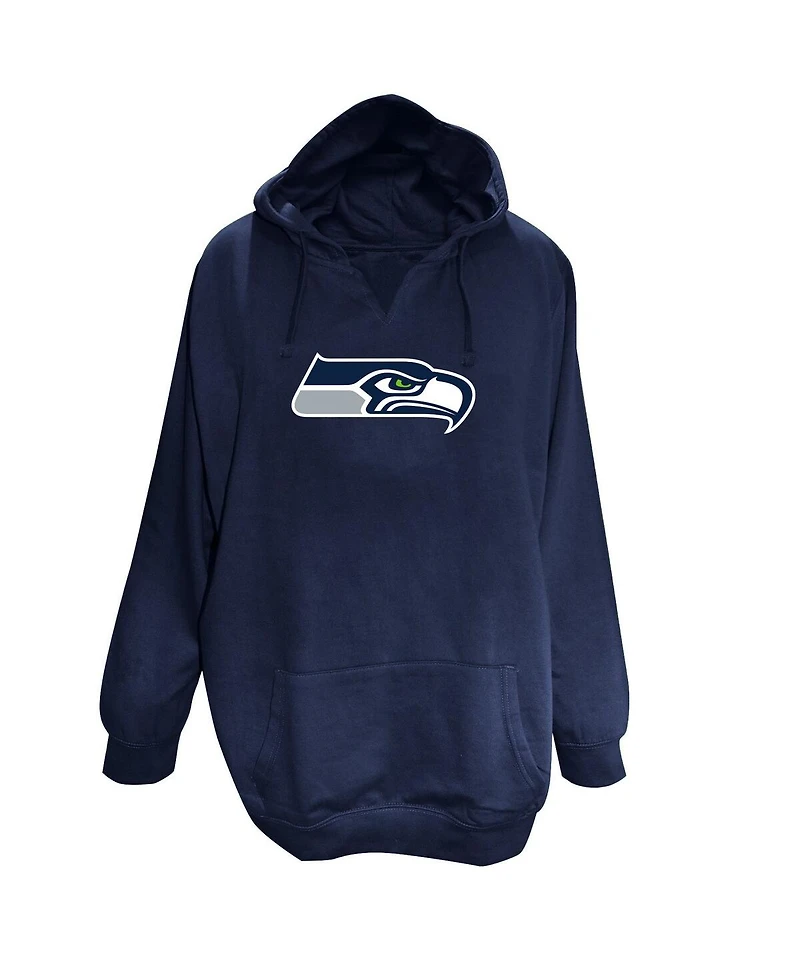 Fanatics Women's College Navy Seattle Seahawks Plus V-Neck Pullover Hoodie