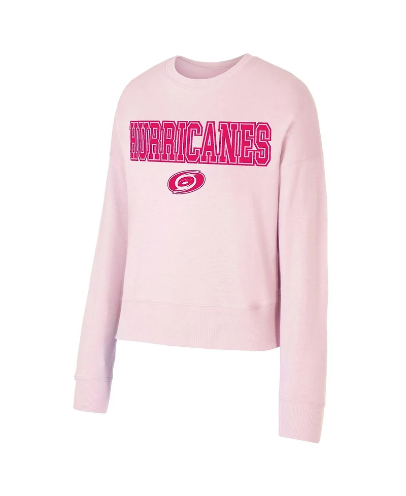 Concepts Sport Women's Pink Carolina Hurricanes Tonal Pullover Sweatshirt