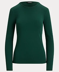 Lauren Ralph Cotton-Blend Long-Sleeve Top