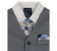 Nautica Boys 2T-7 4-Piece Deco Sharkskin Vest, Shirt, Tie and Pants Set