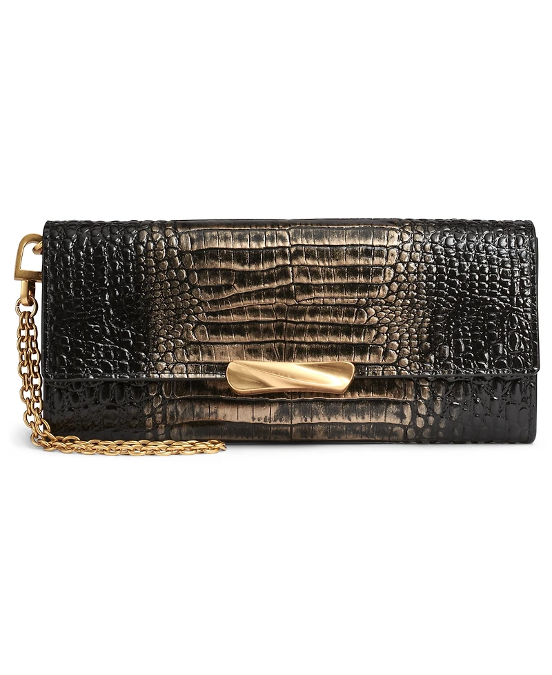 Donna Karan New York Women's Amagansett Metallic Croco Wallet