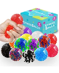Beyond Innoventions Stress Balls Set – 12 Pack – Fidget Toys for Adults & Kids, Squishy Sensory Balls for Anxiety, Autism, Adhd & Stress