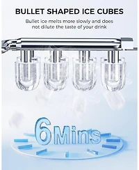 Cowsar Countertop Ice Maker Machine, 8 Ice Cubes in 6 mins, 26lb/Day Ice with 2 Sizes- Portable Mini, Basket/Scoop for Home/Party/Bar