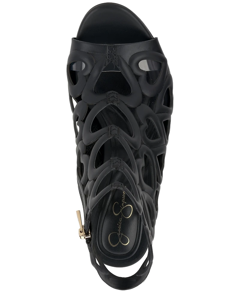 Jessica Simpson Women's Jalina Vinyl Heart High-Heel Booties