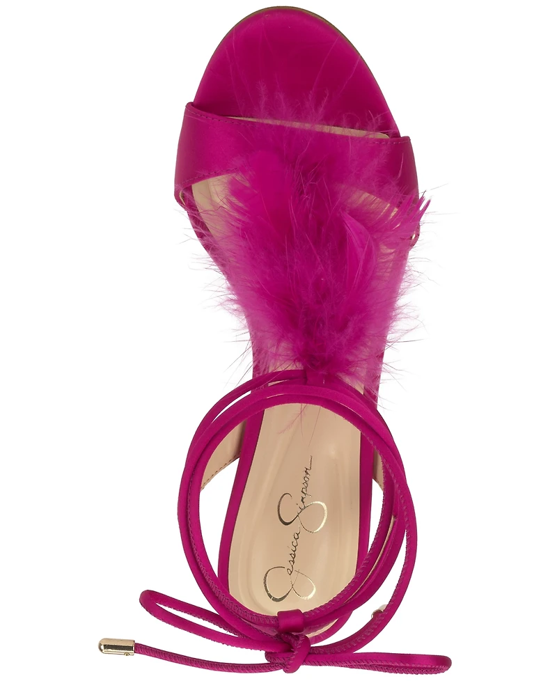 Jessica Simpson Women's Jenzin Feather Wrap Dress Sandals