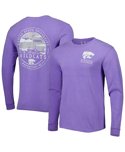 Image One Men's Purple Kansas State Wildcats Circle Campus Scene Long Sleeve T-Shirt