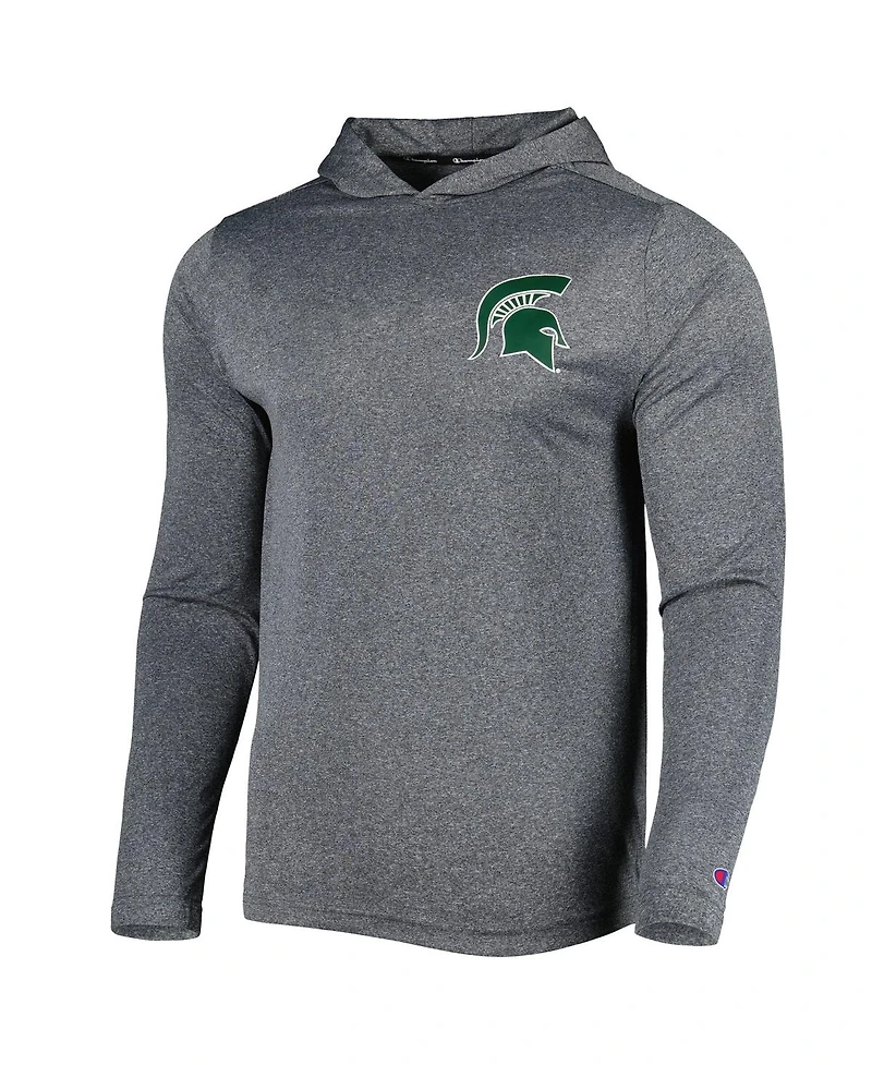 Knights Apparel Men's Gray Michigan State Spartans Hoodie Long Sleeve T-Shirt