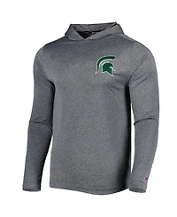 Knights Apparel Men's Gray Michigan State Spartans Hoodie Long Sleeve T-Shirt