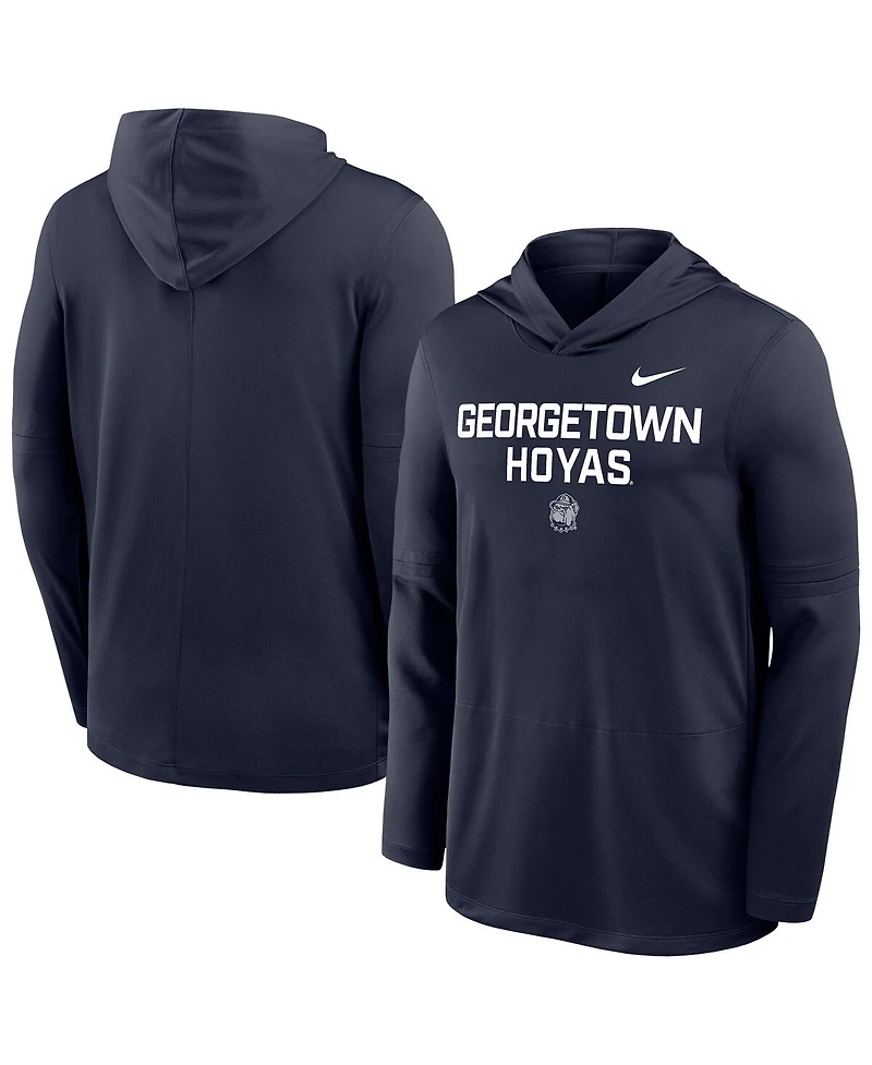 Nike Men's Navy Georgetown Hoyas Sideline Dri-fit Lightweight Hooded Sweatshirt