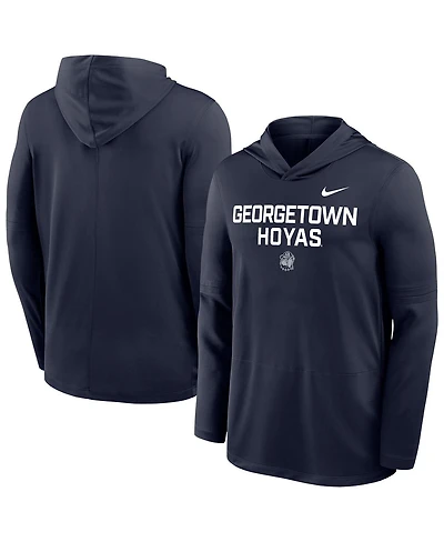 Nike Men's Navy Georgetown Hoyas Sideline Dri-fit Lightweight Hooded Sweatshirt