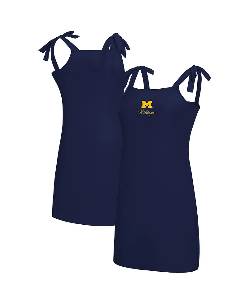 Concepts Sport Women's Navy Michigan Wolverines Tie-Shoulder Nightdress