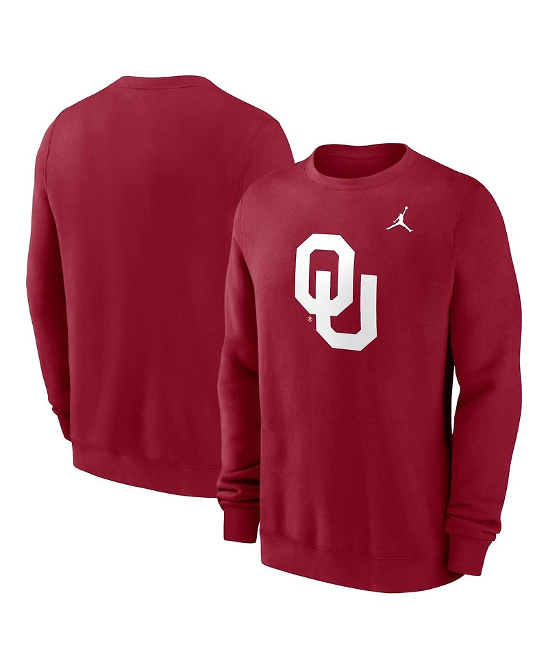 Jordan Men's Crimson Oklahoma Sooners Primetime Fleece Pullover Sweatshirt