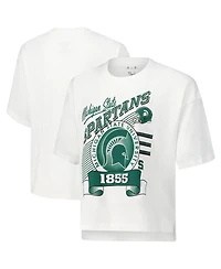 Pressbox Women's White Michigan State Spartans Rock Roll Slub T-Shirt