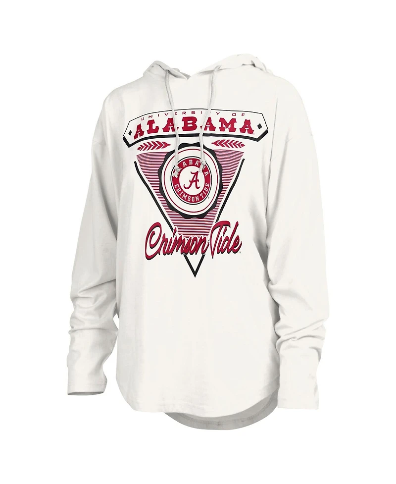 Pressbox Women's White Alabama Crimson Tide San Bruno Hoodie Long Sleeve T-Shirt