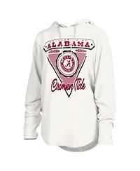 Pressbox Women's White Alabama Crimson Tide San Bruno Hoodie Long Sleeve T-Shirt