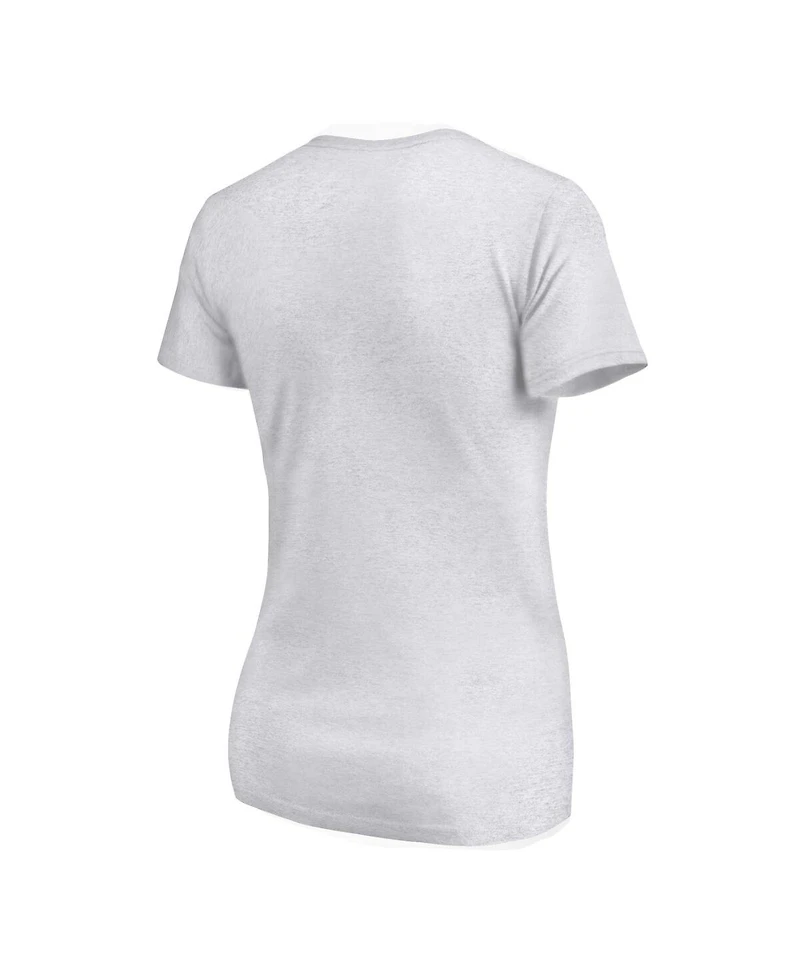 Image One Women's Heather Gray Alabama Crimson Tide Checkered Team Name Wavy Tri-Blend T-Shirt