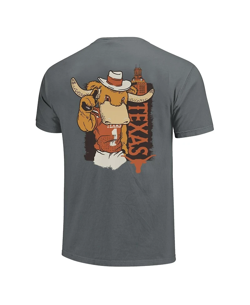 Image One Men's and Women's Gray Texas Longhorns Hyper Local House Mascot Built T-Shirt