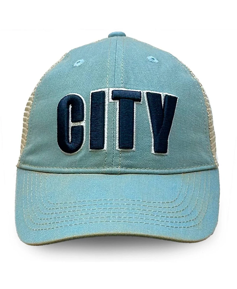 1863FC Men's Sky Blue Manchester City Washed Trucker Adjustable Hat