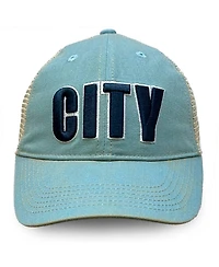 1863FC Men's Sky Blue Manchester City Washed Trucker Adjustable Hat