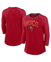 Nike Women's Red Tampa Bay Buccaneers Raglan 3/4 Sleeve T-Shirt